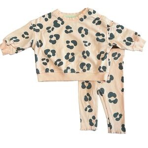 George Baby Viral Leopard Print Oversized Sweatshirt Top & Ribbed Leggings Set